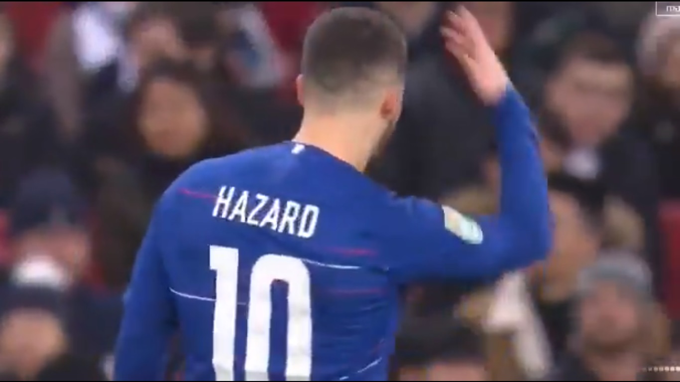 Chelsea fans believe Eden Hazard has had enough of Marcos Alonso after this incident last night