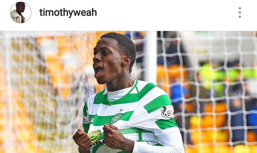 (Image) Look at Mikael Lustig’s comment on Timothy Weah’s post after Celtic win