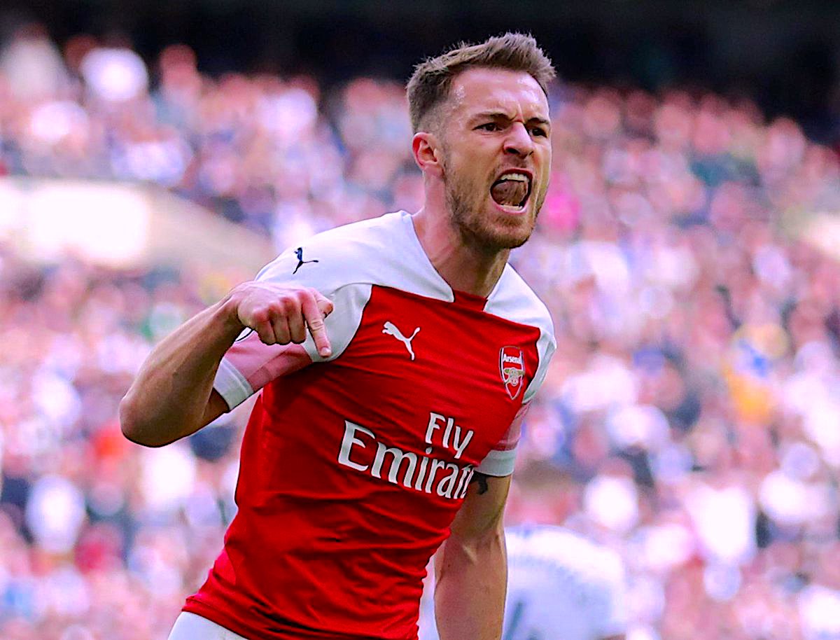 Arsenal fans’ dislike for all things Tottenham was on full display after Aaron Ramsey’s goal