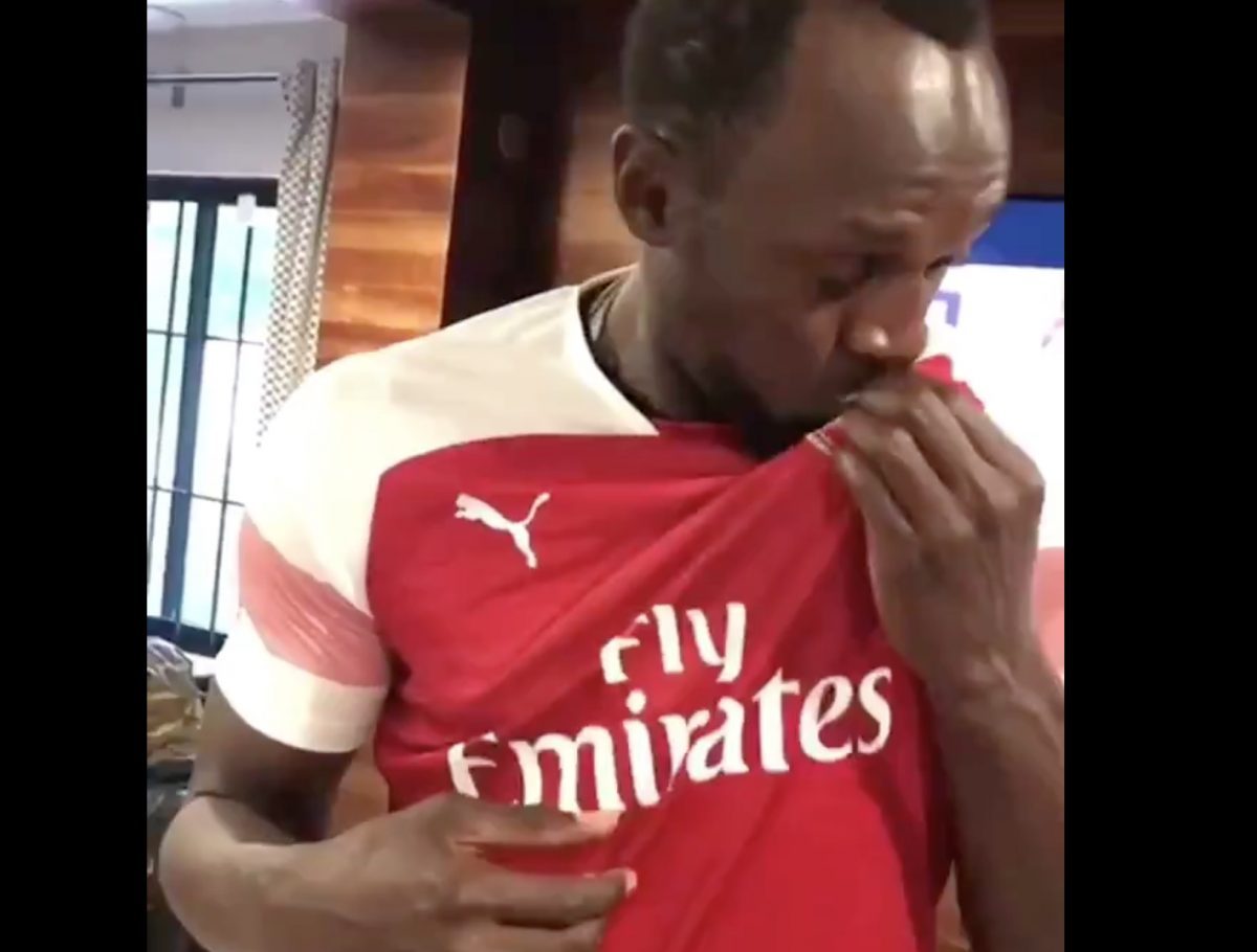 Watch: Man United superfan Usain Bolt calls Arsenal ‘the best’ while wearing Gunners merchandise