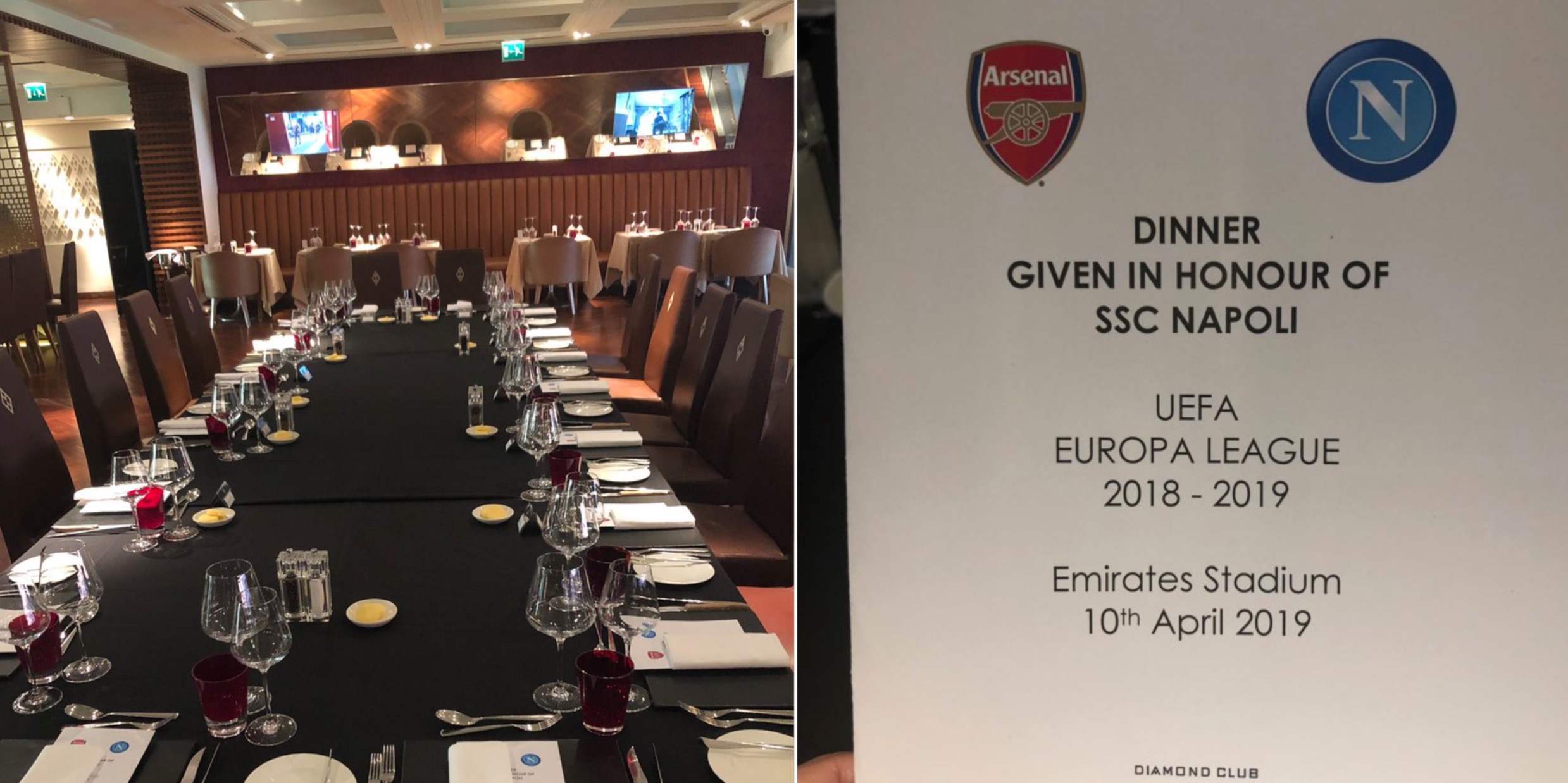 Arsenal show class by arranging dinner for opponents Napoli ahead of Europa League quarters