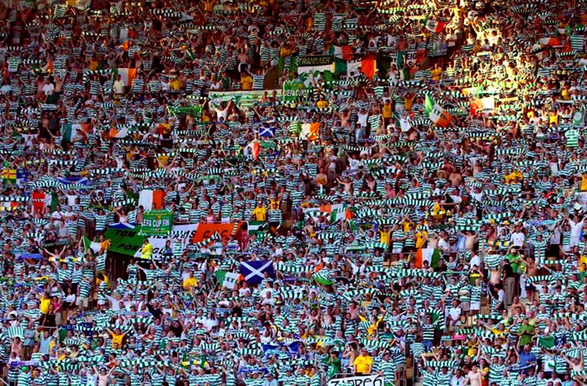 Celtic fans in Seville for the UEFA Cup final