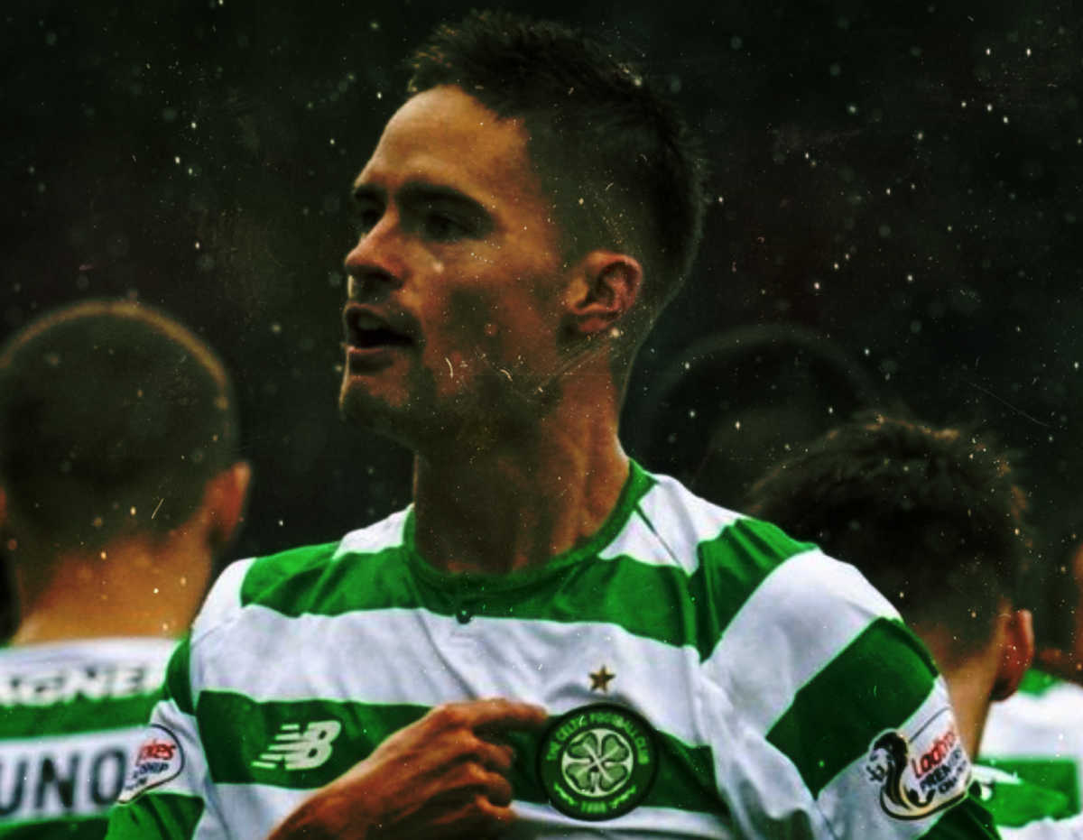Mikael Lustig in tears after the reporter asked him if this would be his last game for Celtic