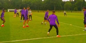 Tottenham players in training
