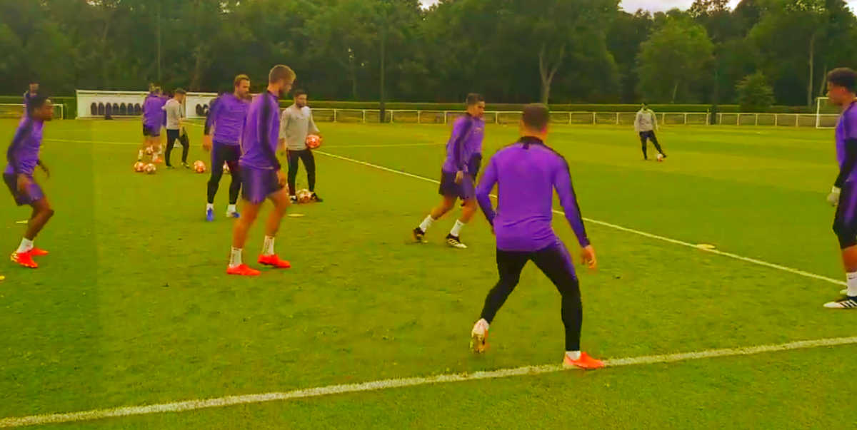Tottenham players in training