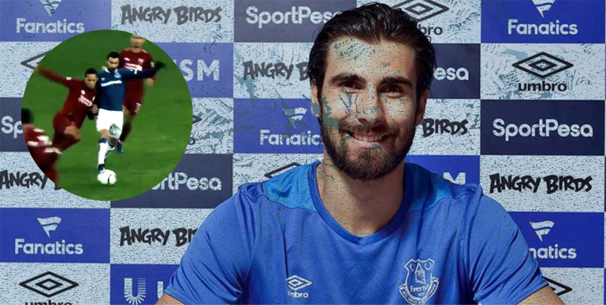 Footage of Andre Gomes ‘bodying’ Virgil van Dijk does the rounds after Everton announce deal