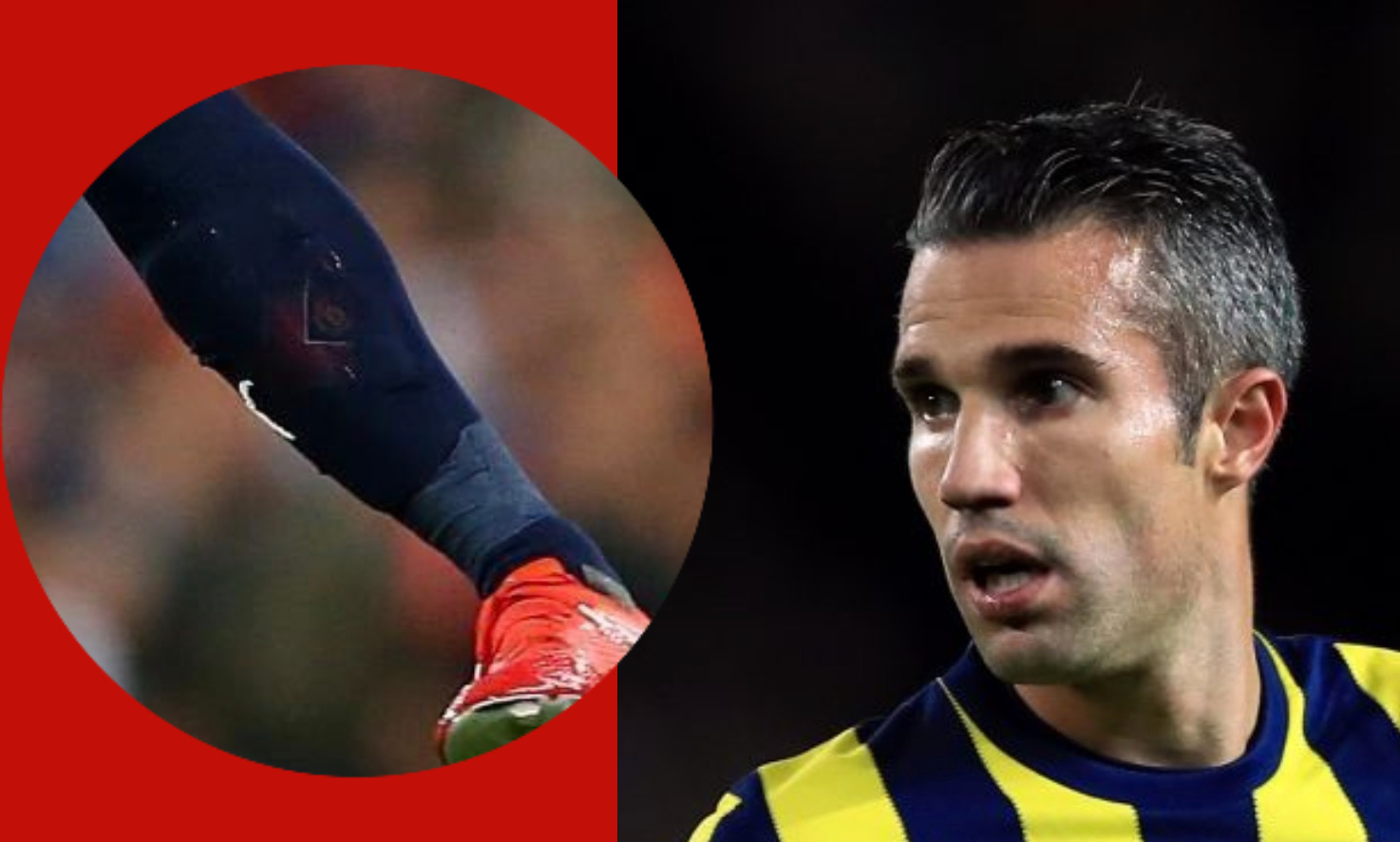 Red Devil for life – Robin van Persie rocks up in Manchester United shin pads at Kompany’s testimonial
