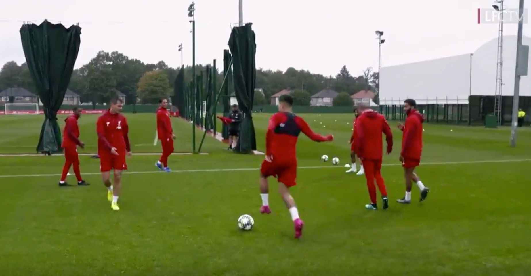 (Video) Van Dijk left screaming as Liverpool put on a show with slick rondo in training