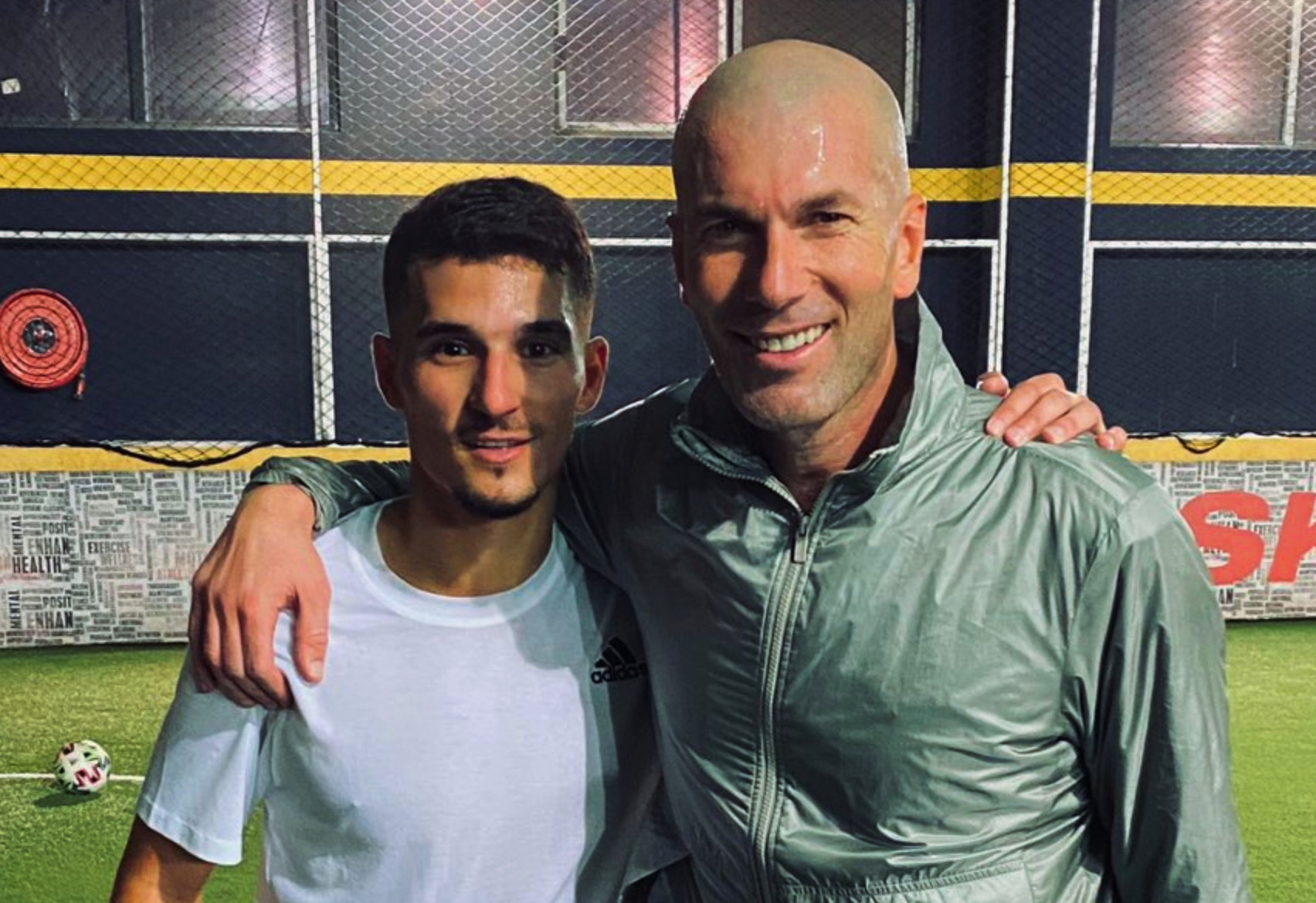 Real Madrid boss Zinedine Zidane snapped hanging out with one of the hottest talents in the world currently