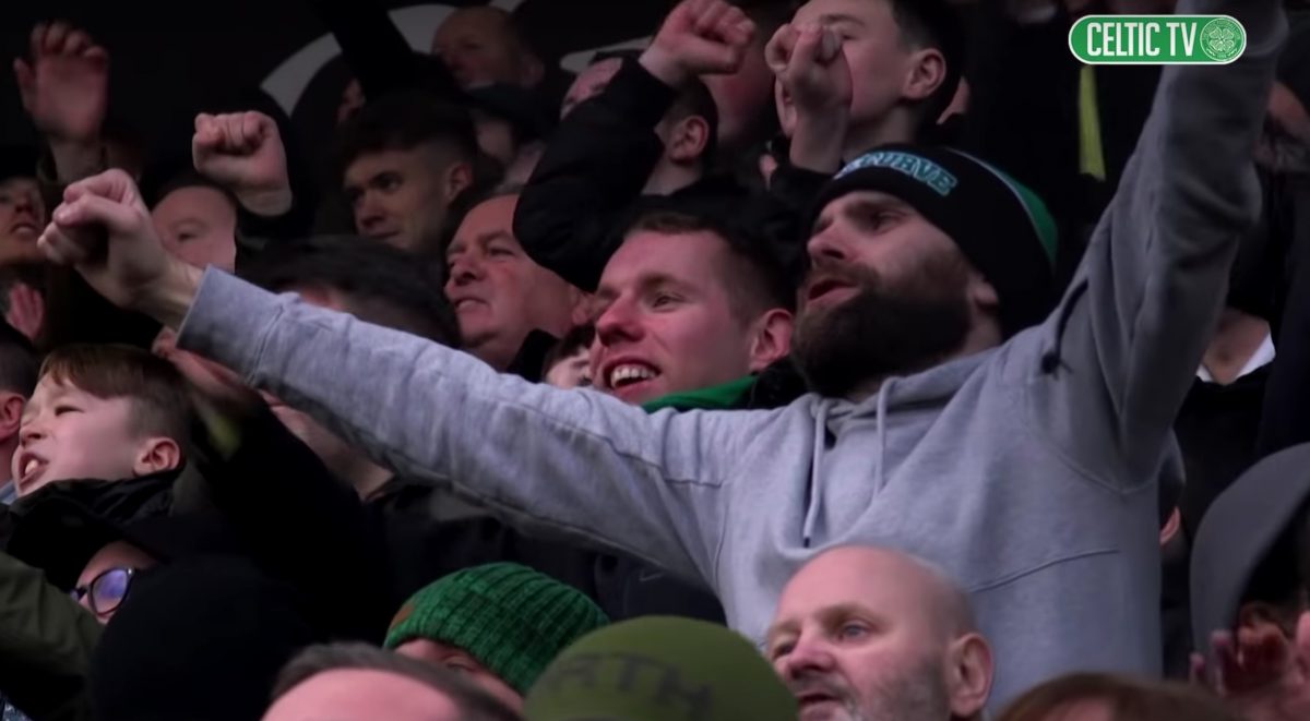 This footage of Celtic fans  singing “we shall not be moved” during Hamilton win is an absolute belter