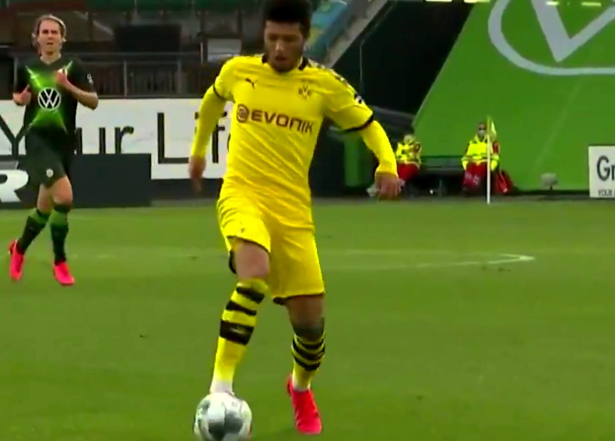 (Video) Man Utd target Jadon Sancho makes a great run to assist Dortmund’s second goal v Wolfsburg