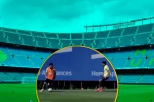 Ter Stegen destroyed as Lionel Messi toys with fellow Barcelona teammates in training