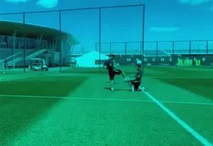 (Video) Top bins freekick from Bruno Fernandes brings out the ‘shoe-shine’ celebration in Man Utd training
