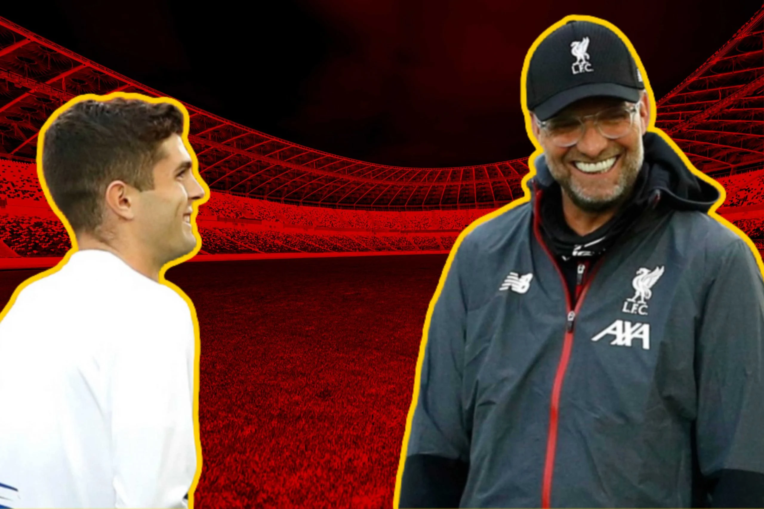 Christian Pulisic and Jurgen Klopp hanging out together before Chelsea v Liverpool match