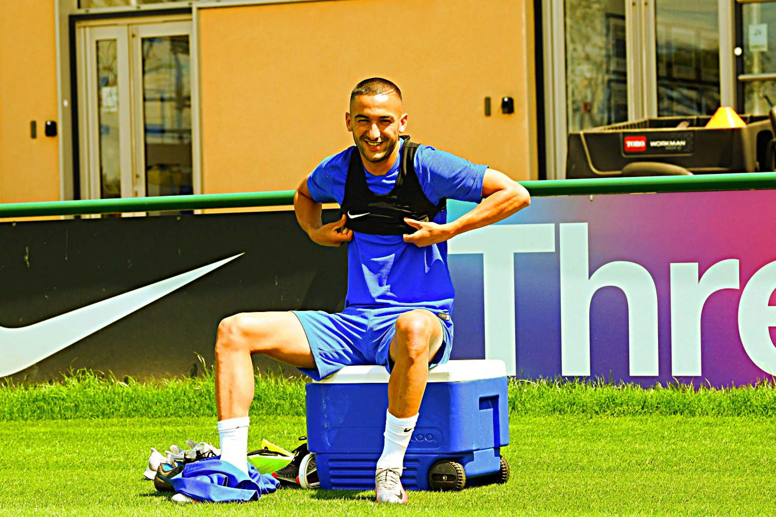Hakim Ziyech in Chelsea training