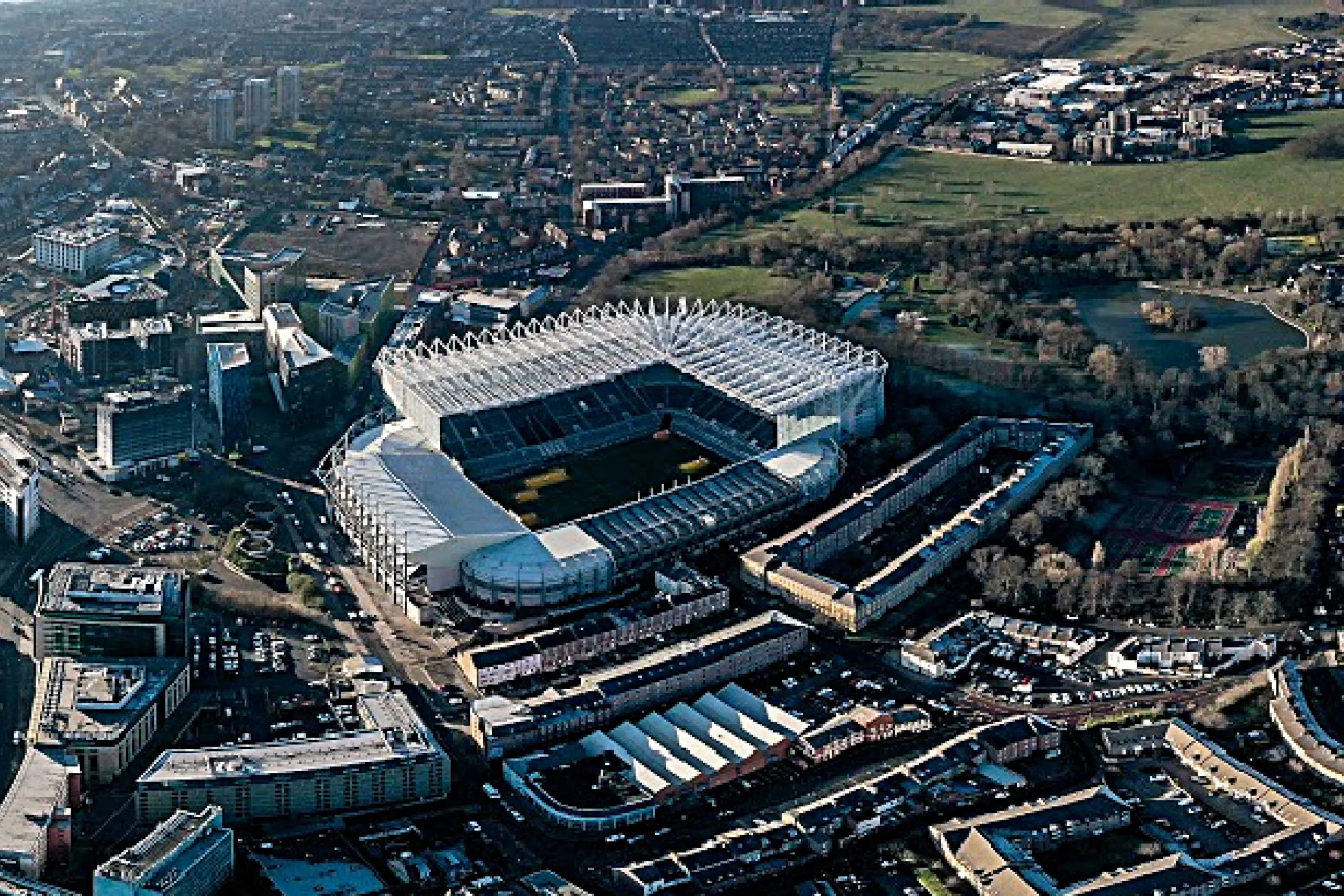 Newcastle United home stadium St. James' Park from top