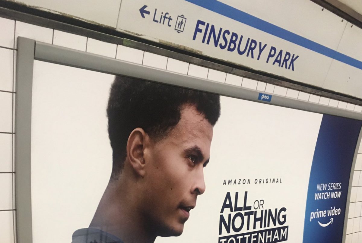 Photo – Amazon spotted promoting new All or Nothing: Tottenham series on Arsenal territory