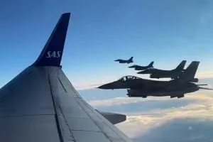 Norwegian champions Bodo_Glimt escorted by F-16s on their way home after winning the title