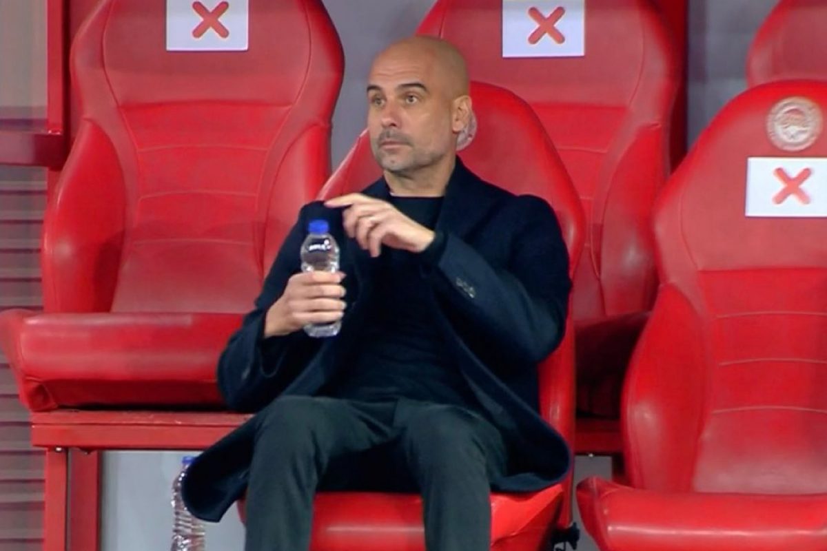 Pep Guardiola commits a rare fashion blunder in game against Olympiacos