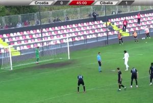 Tomislav Mrkonjic taking a penalty against Cibalia in 2nd tier of Croatian football