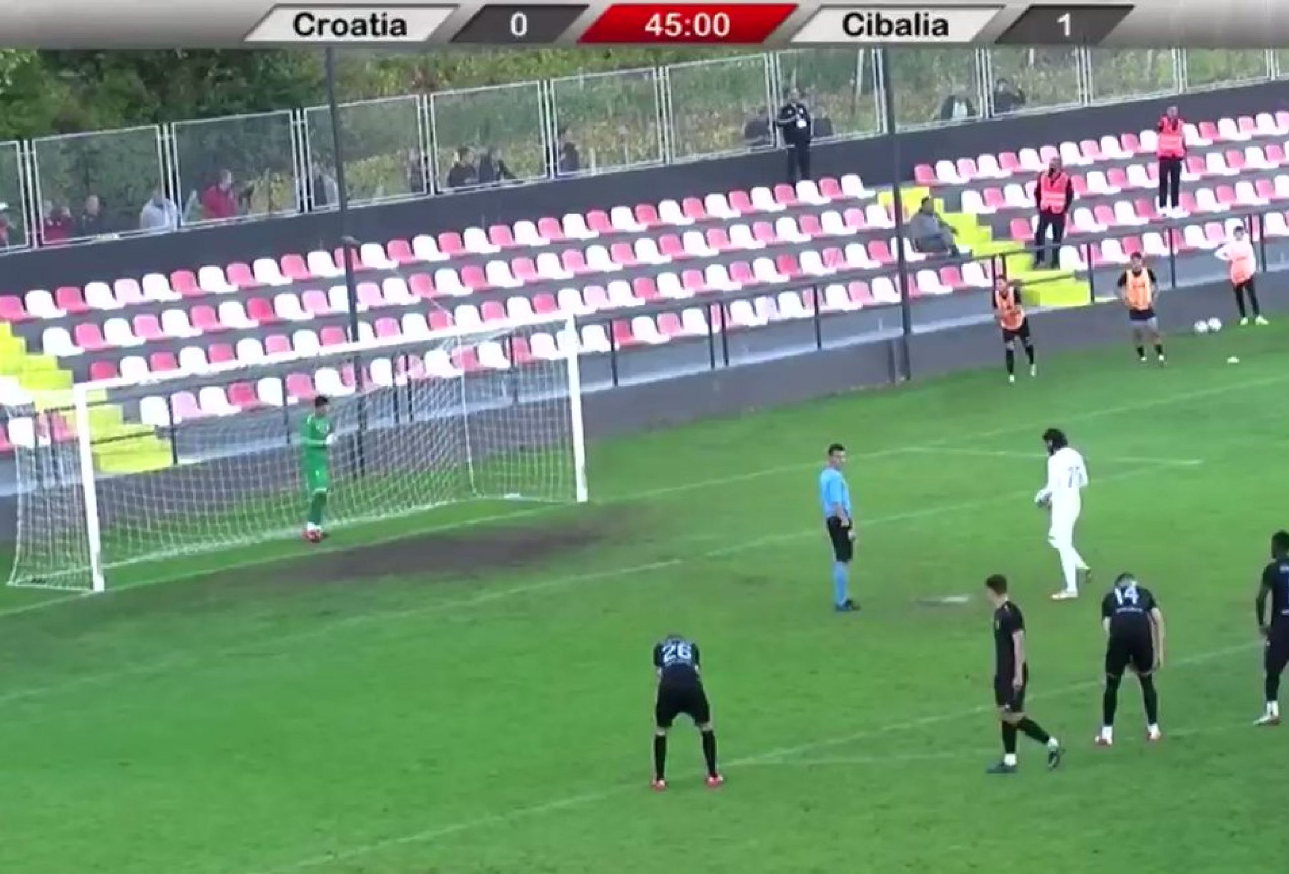 Tomislav Mrkonjic taking a penalty against Cibalia in 2nd tier of Croatian football