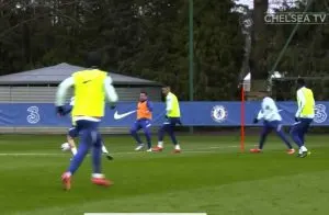 Chelsea player in training