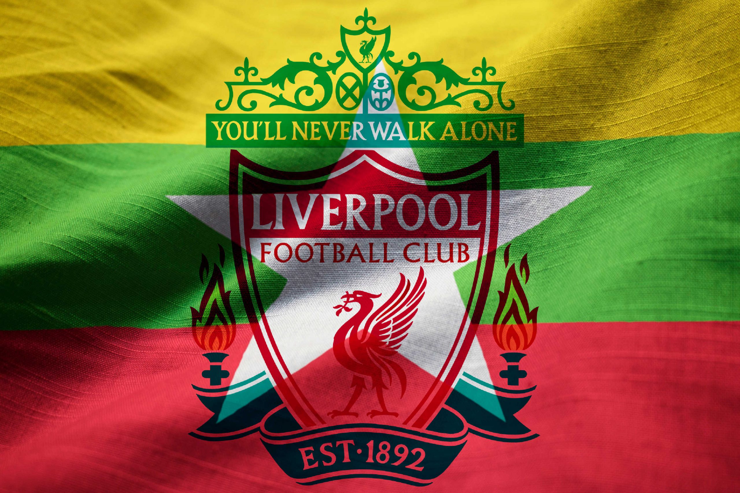 Liverpool logo on Myanmar flag