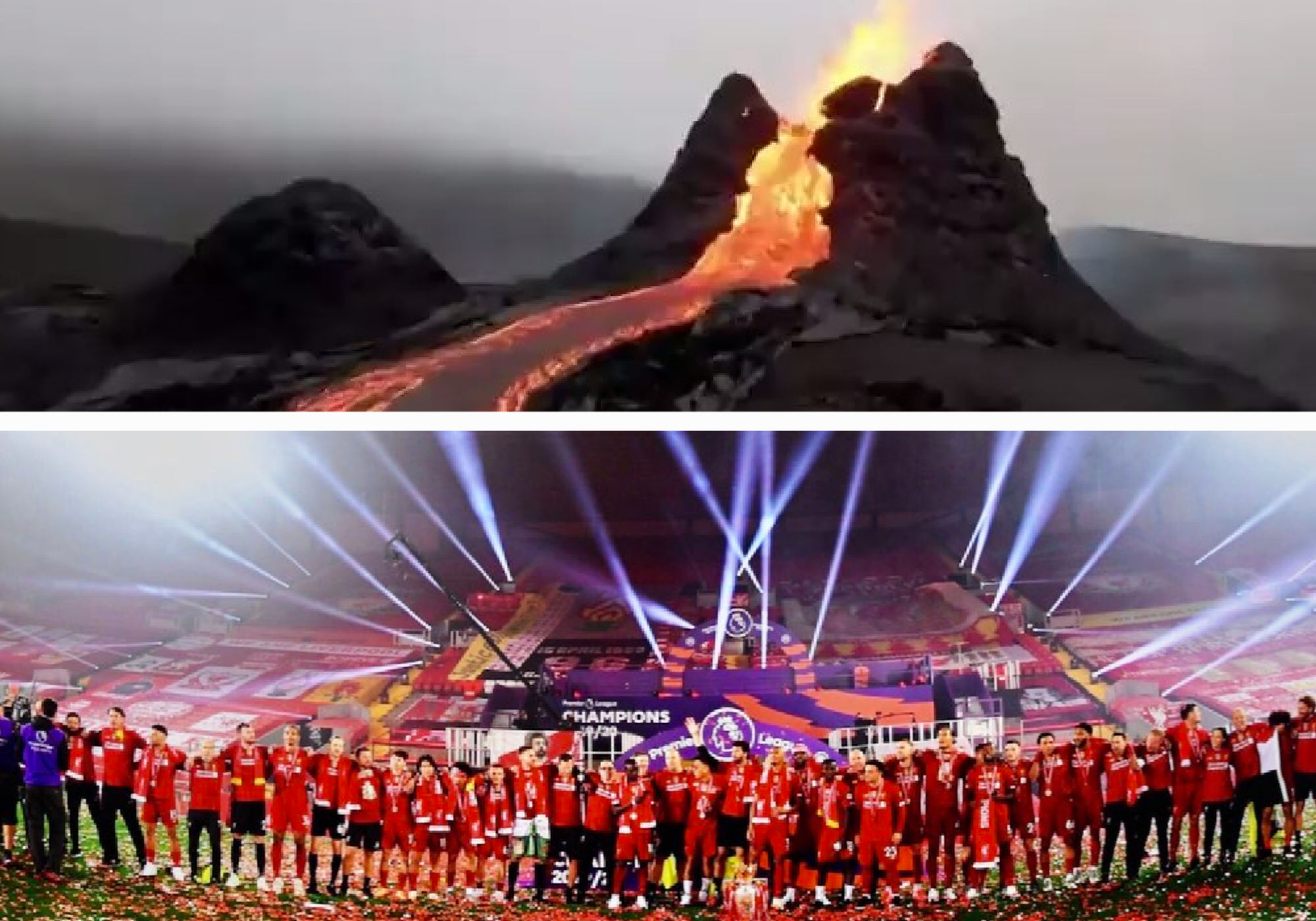 Drone pilot compares Iceland’s volcanic eruption to Liverpool title win