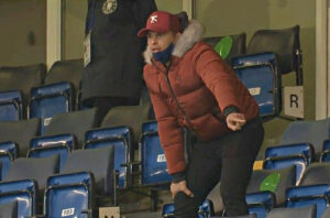 Thiago Silva in the stands against Atletico Madrid