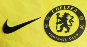 Yellow Chelsea and Nike logos