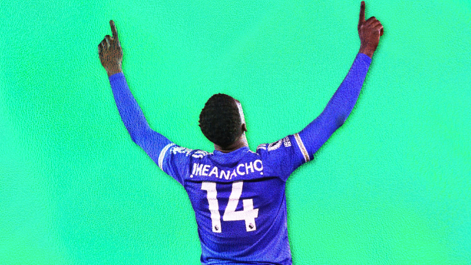 Kelechi Iheanacho celebrates after scoring a goal against Crystal Palace