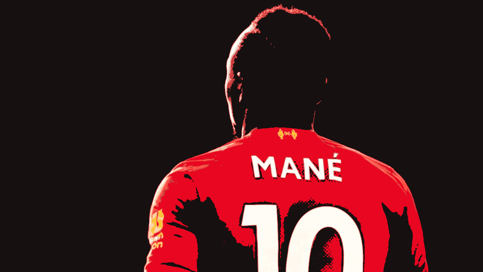 Sadio Mane in Liverpool kit with 10 at the back