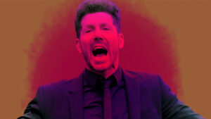 Diego Simeone giving a passionate reaction