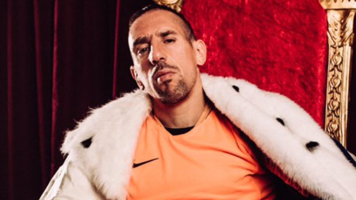Franck Ribery sitting on a throne