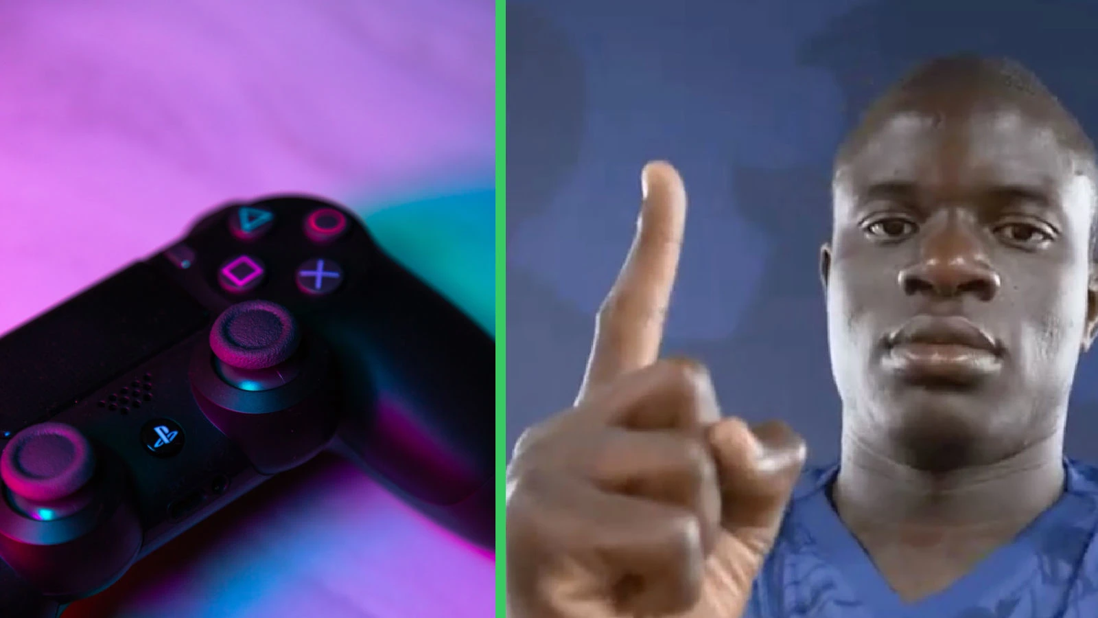 Photo of PlayStation controller and N'Golo Kante side-by-side