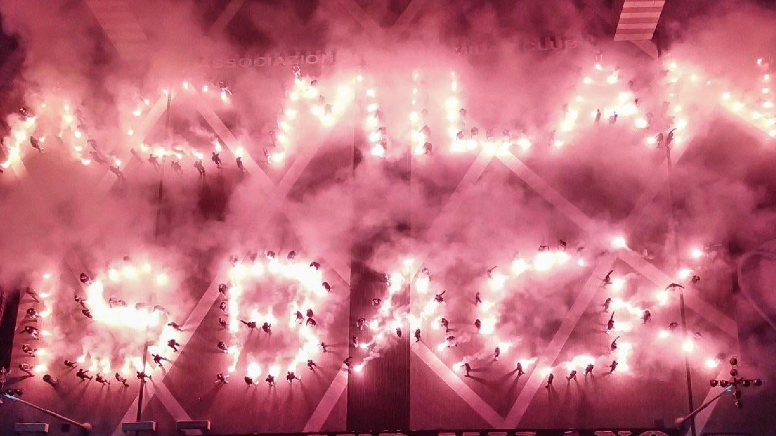 AC Milan fans pyro display