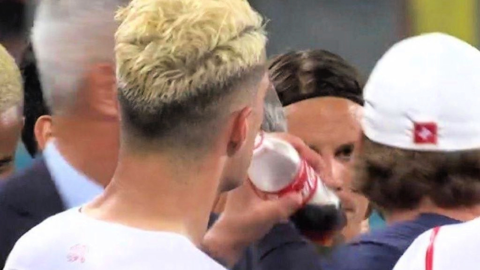 Watch: Granit Xhaka does reverse-Ronaldo by chugging Coca-Cola before penalties