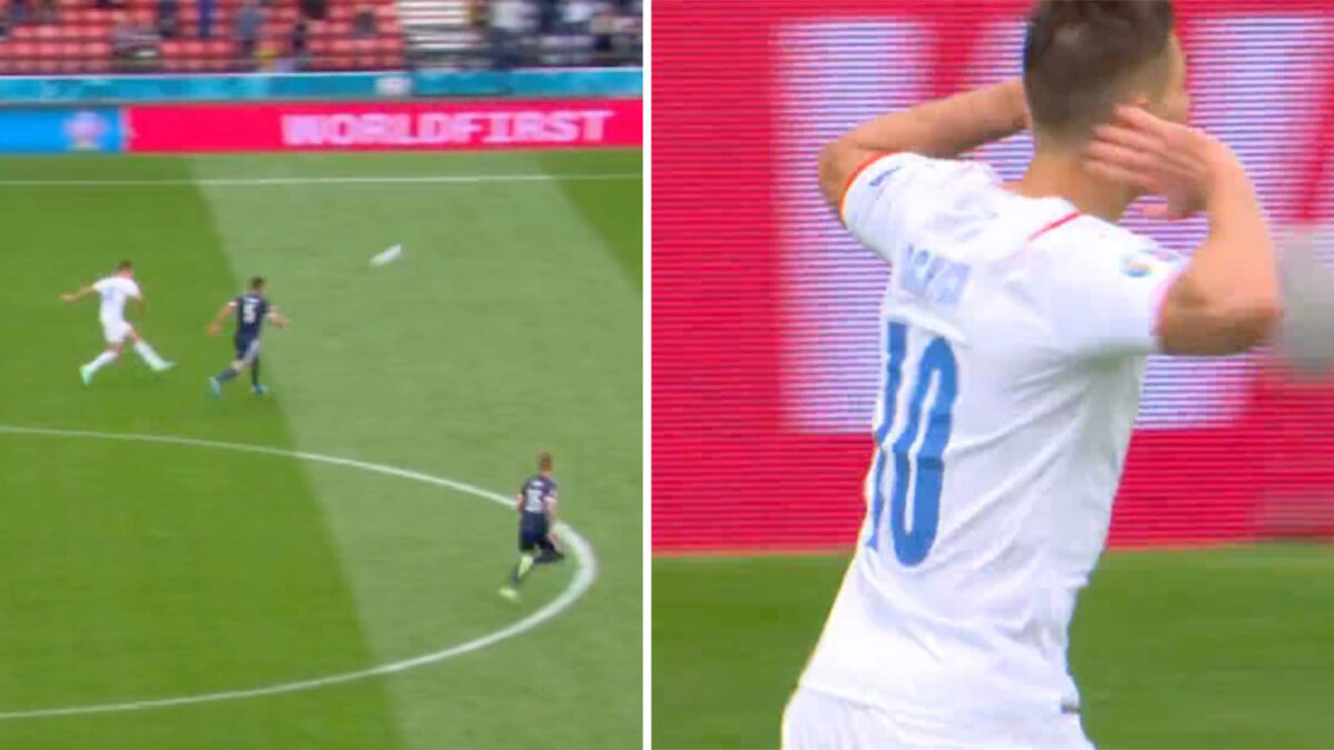 Video: Patrik Schick works up ridiculous bend during 50-yard goal against Scotland