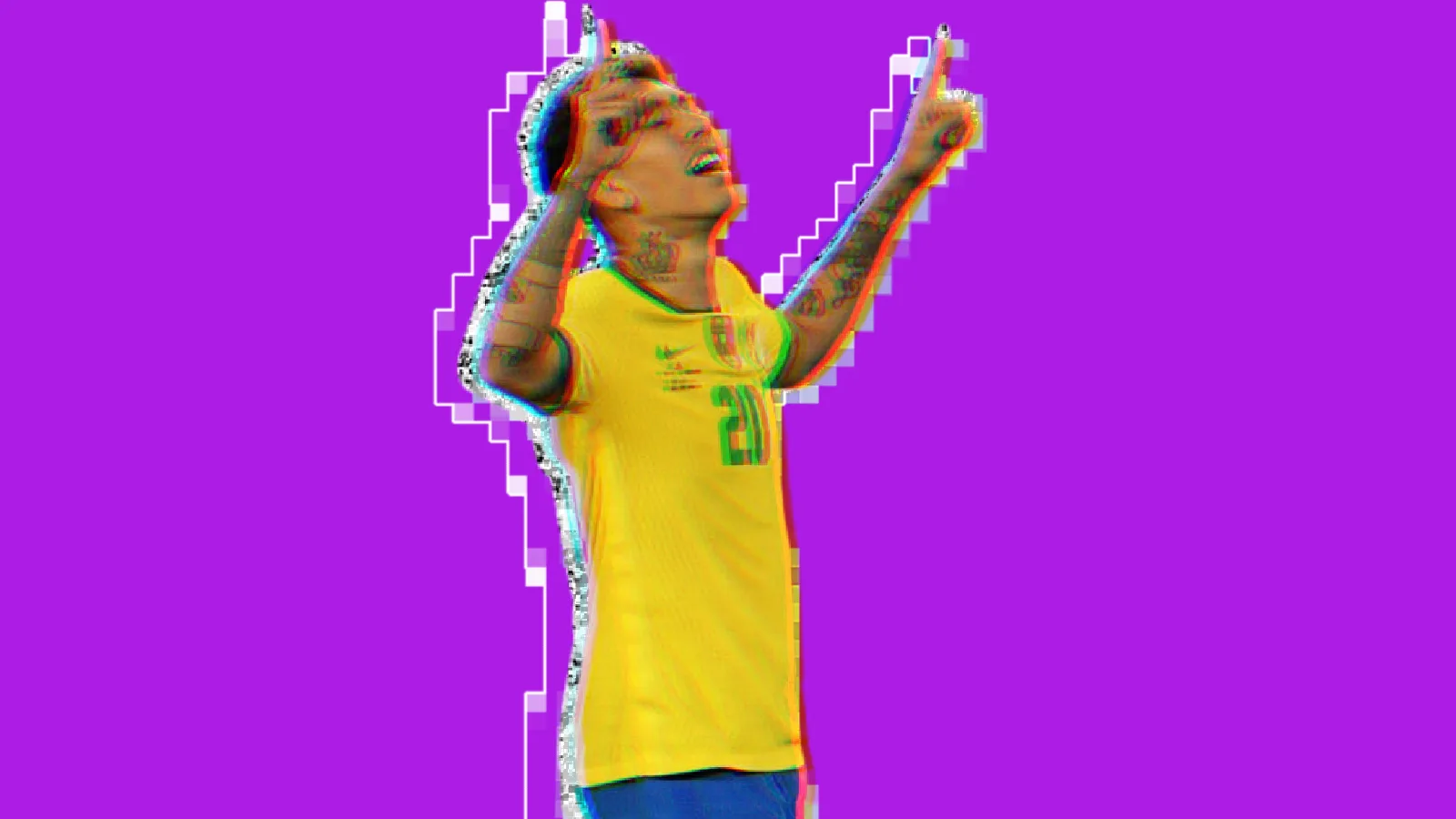 Roberto Firmino points to the gods after scoring a goal against Colombia