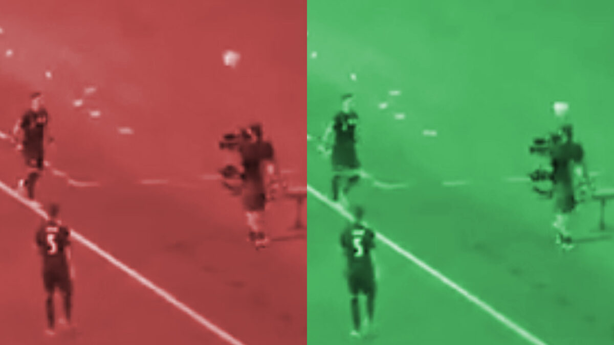 Steadicam operator pulling off a neat header while shooting Spain v Slovakia at Euro 2020