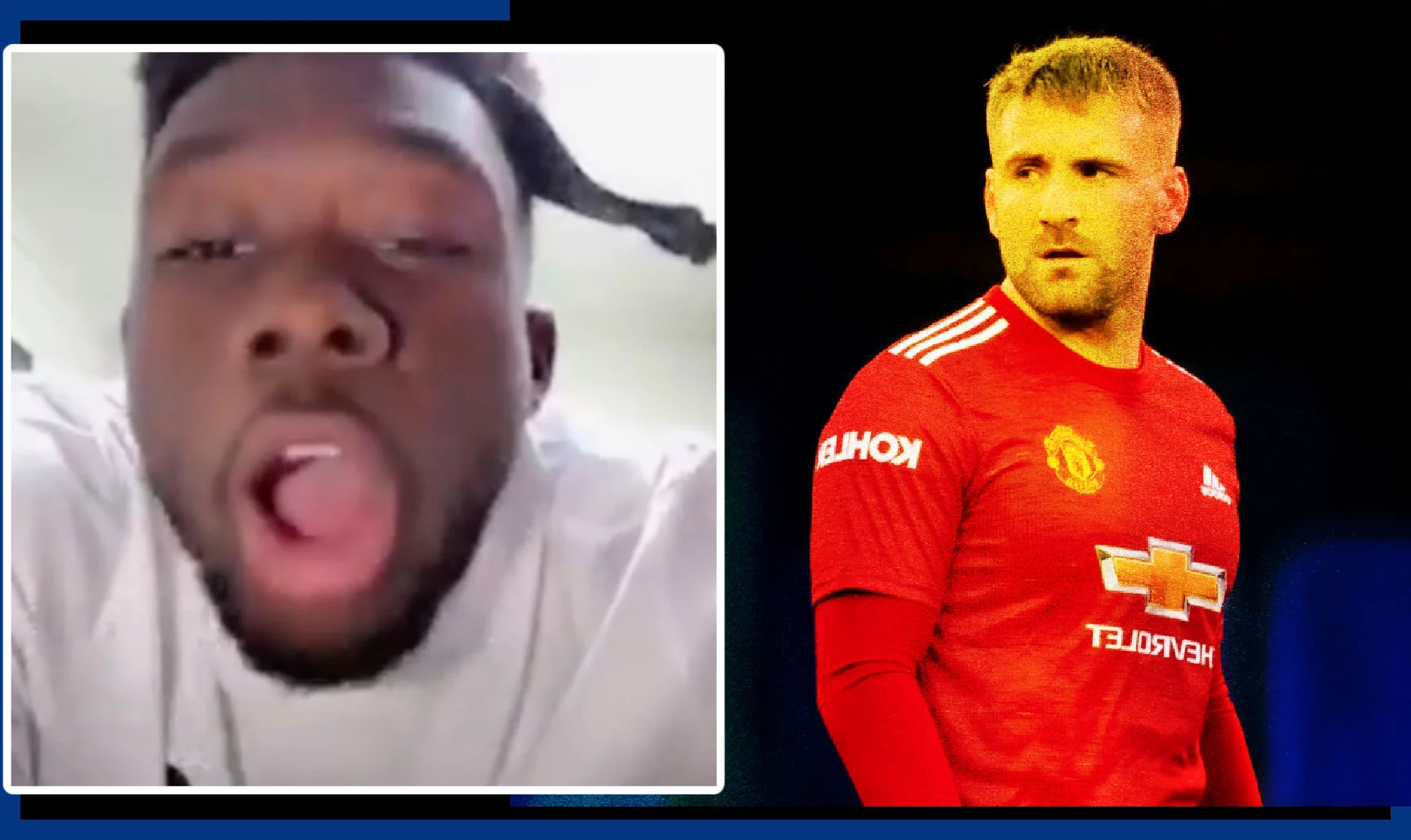 Alphonso Davies reacts to being told that the Luke Shaw is 'clear of' him on TikTok