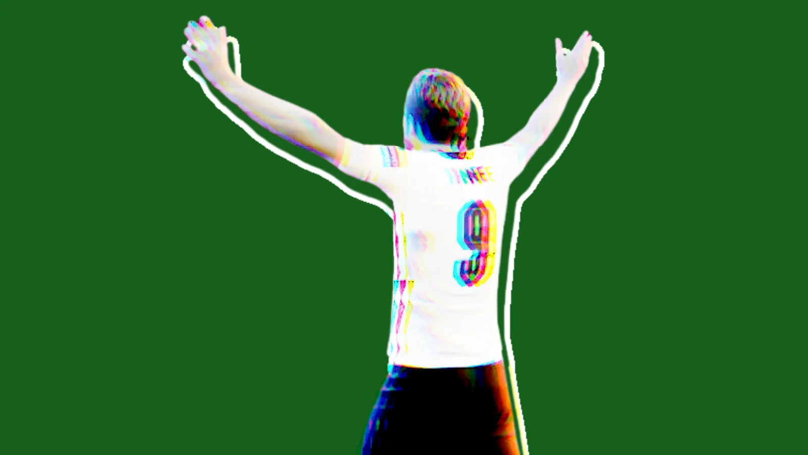 Harry Kane with his arms wide open after sending England to the final of Euro 2020