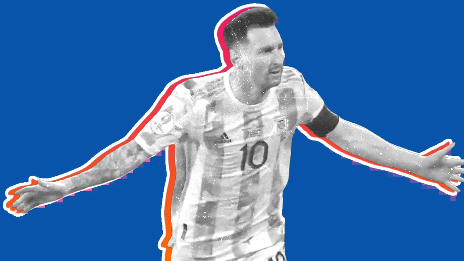 Lionel Messi celebrates scoring a peach of a free-kick against Ecuador