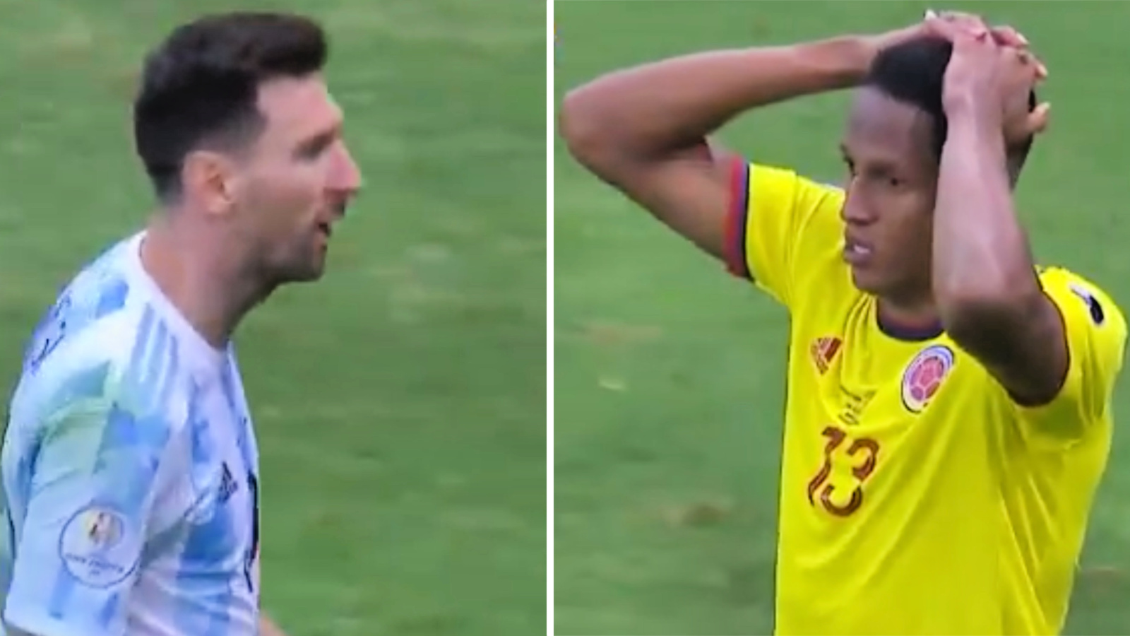 Lionel Messi mocked Yerry Mina during the penalty shootout between Argentina and Colombia