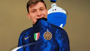 Nicolo Barella shows off Inter Milan's brand spanking new snakeskin home kit for 21/22 season from Nike