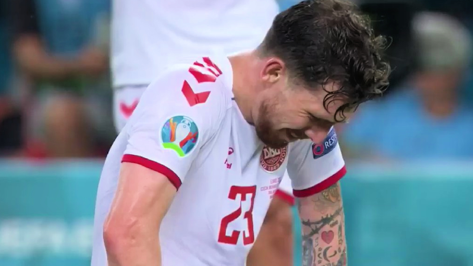 Watch: Pierre-Emile Hojbjerg overcome with emotion after Denmark beat Czech Republic