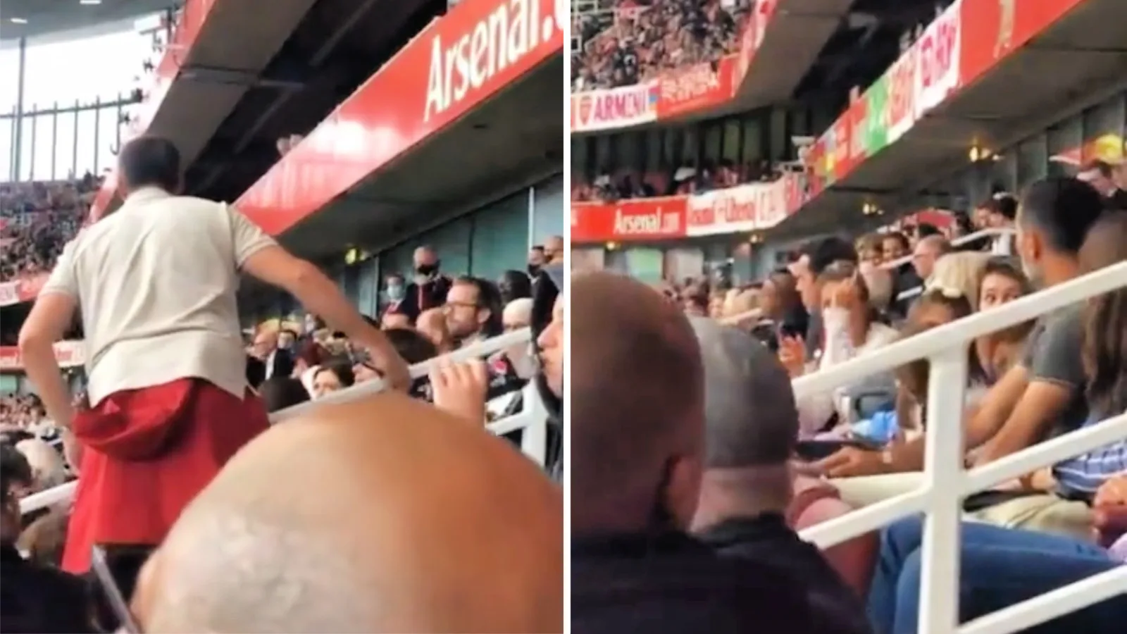 Arsenal fan confronts Edu at the Emirates. Gets shown the finger by Edu's wife.