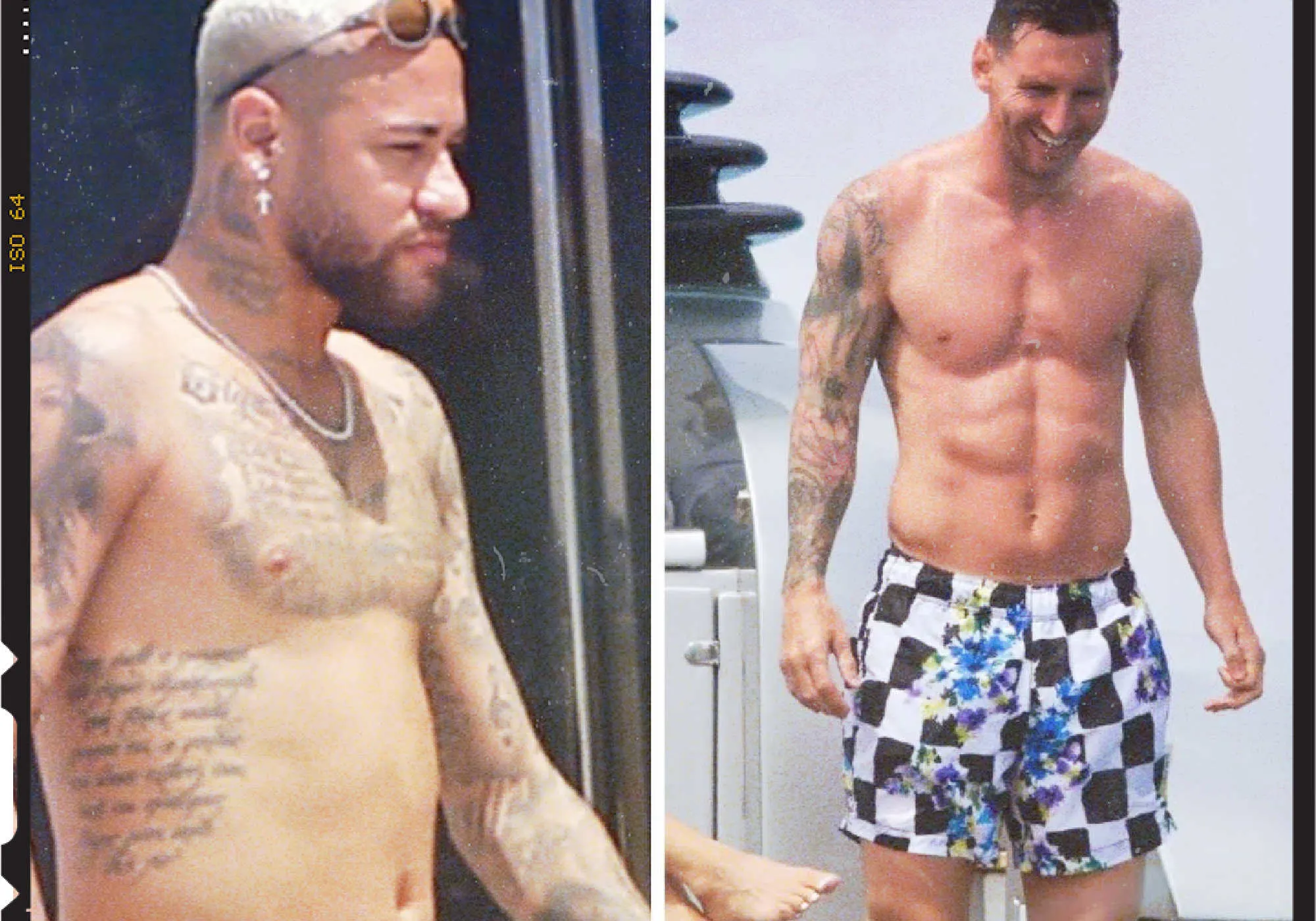 Comparing Neymar and Lionel Messi's holiday physique (1)