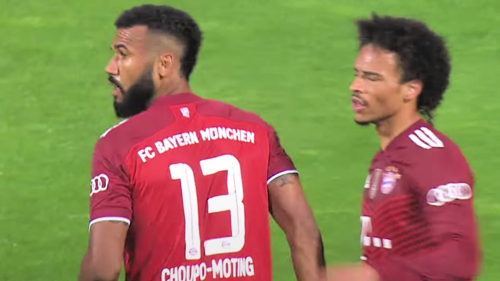 Eric Maxim Choupo-Moting celebrates scoring Bayern Munich's first goal against Bremer SV