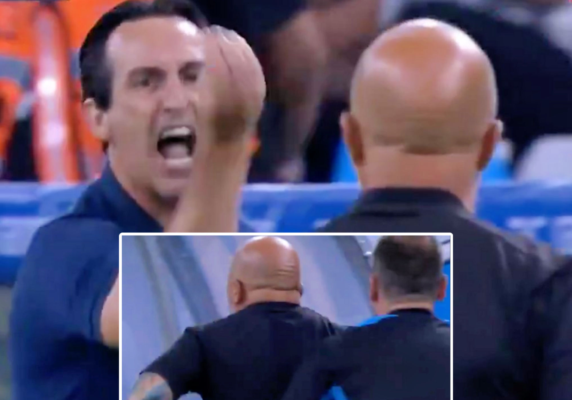 Unai Emery was sent off and Jorge Sampaoli had to be held back as Marseille v Villarreal turned ugly